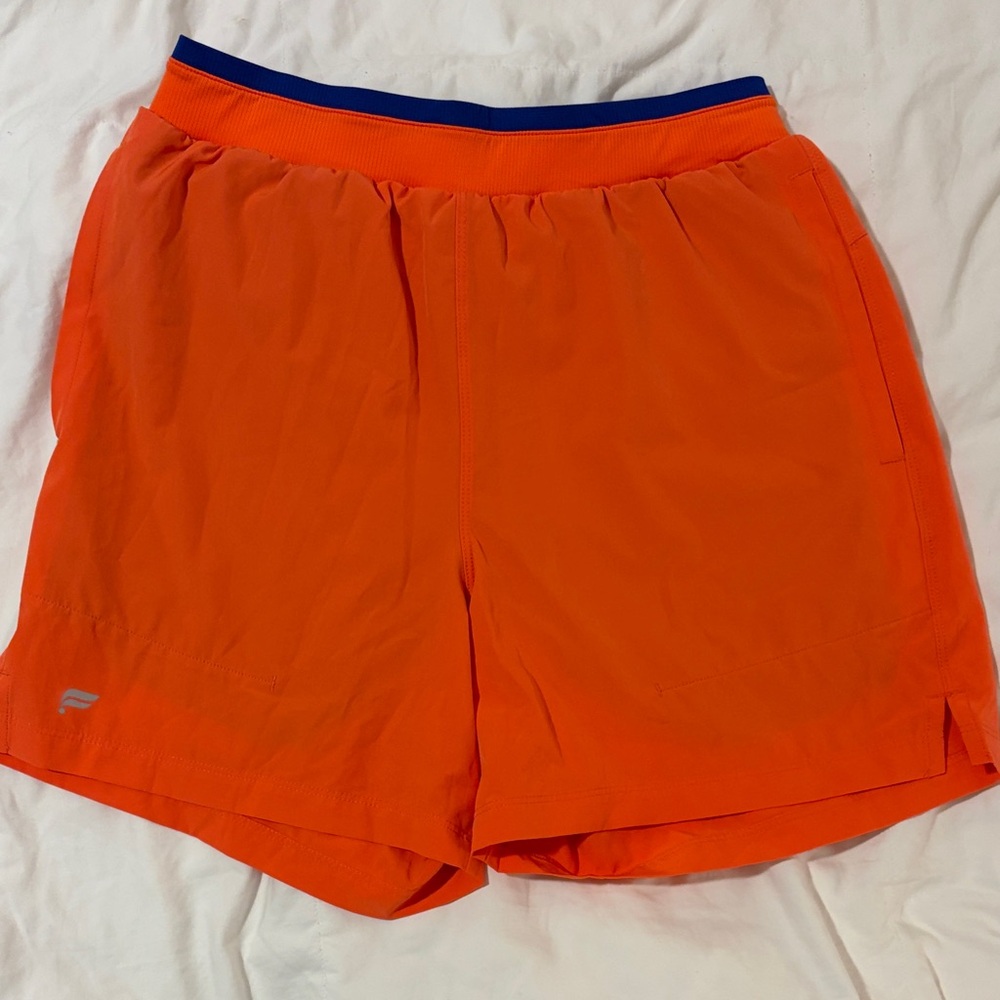 Fabletics Men's Athletic Shorts set combo 3 - Orange, Teal, Red - Picture 4 of 12